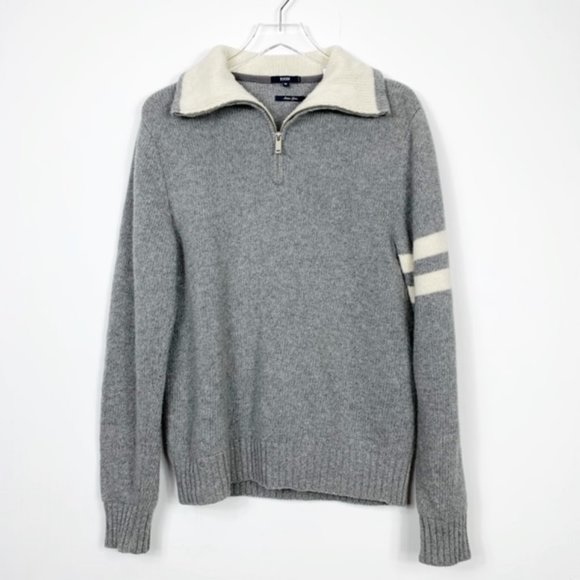 Benson Gray Wool Blend 1/4 Zip Sweater - Picture 3 of 7